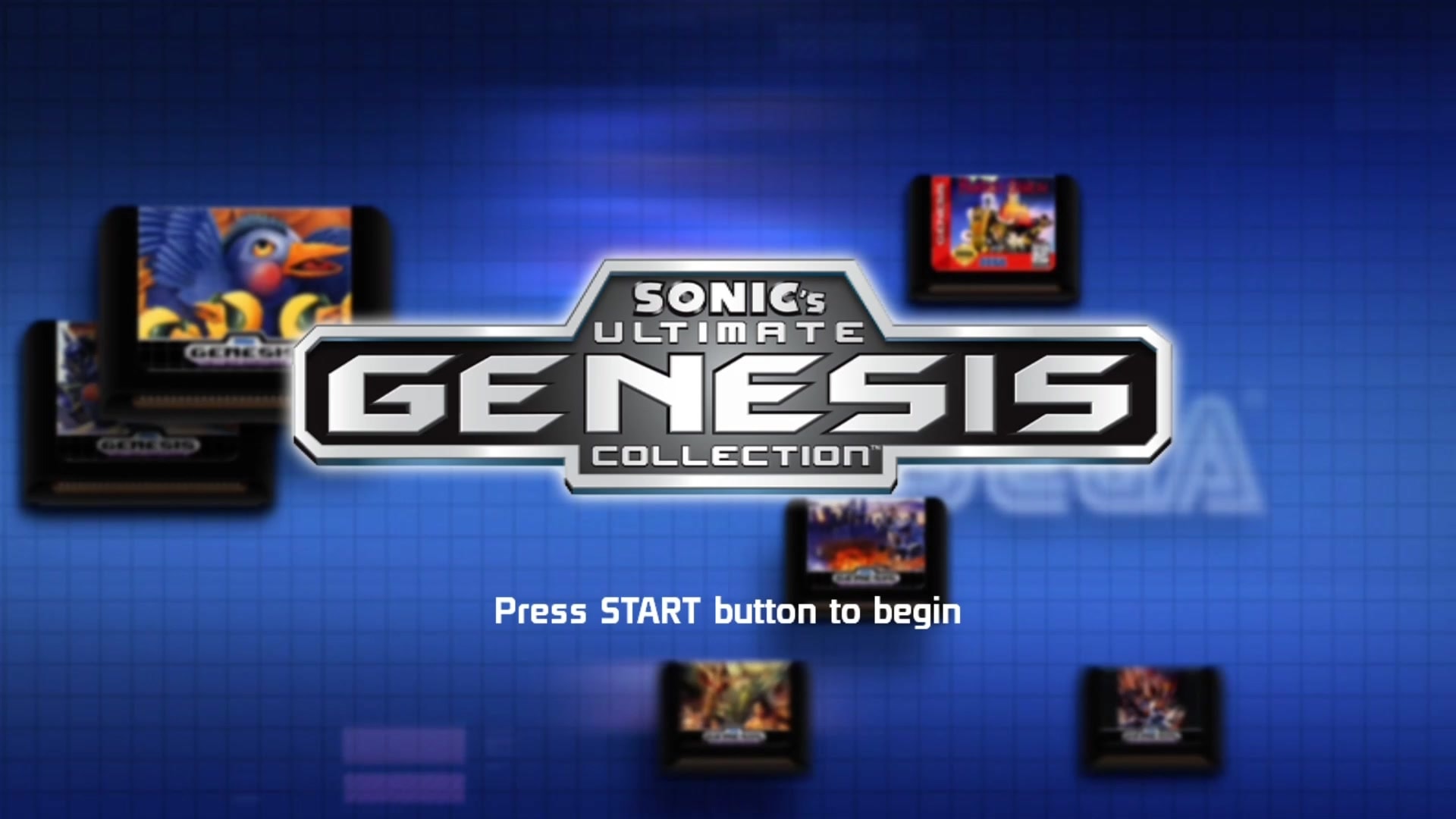 Sonic's Ultimate Genesis Collection title screen for Xbox 360